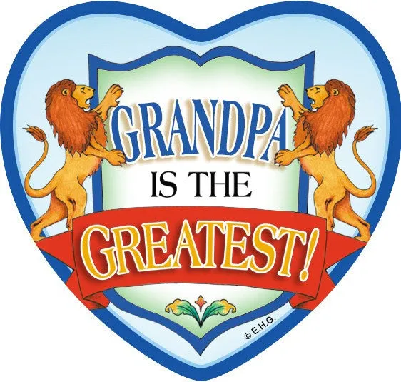 "Grandpa Is The Greatest" Heart Magnet Tile Grandpa Gift