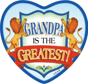 "Grandpa Is The Greatest" Heart Magnet Tile Grandpa Gift