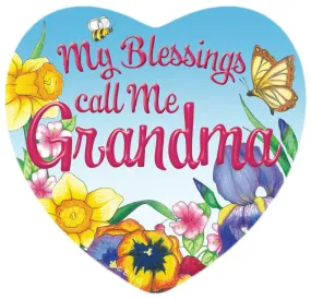 "My Blessings Call me Grandma" Heart Magnet Tile