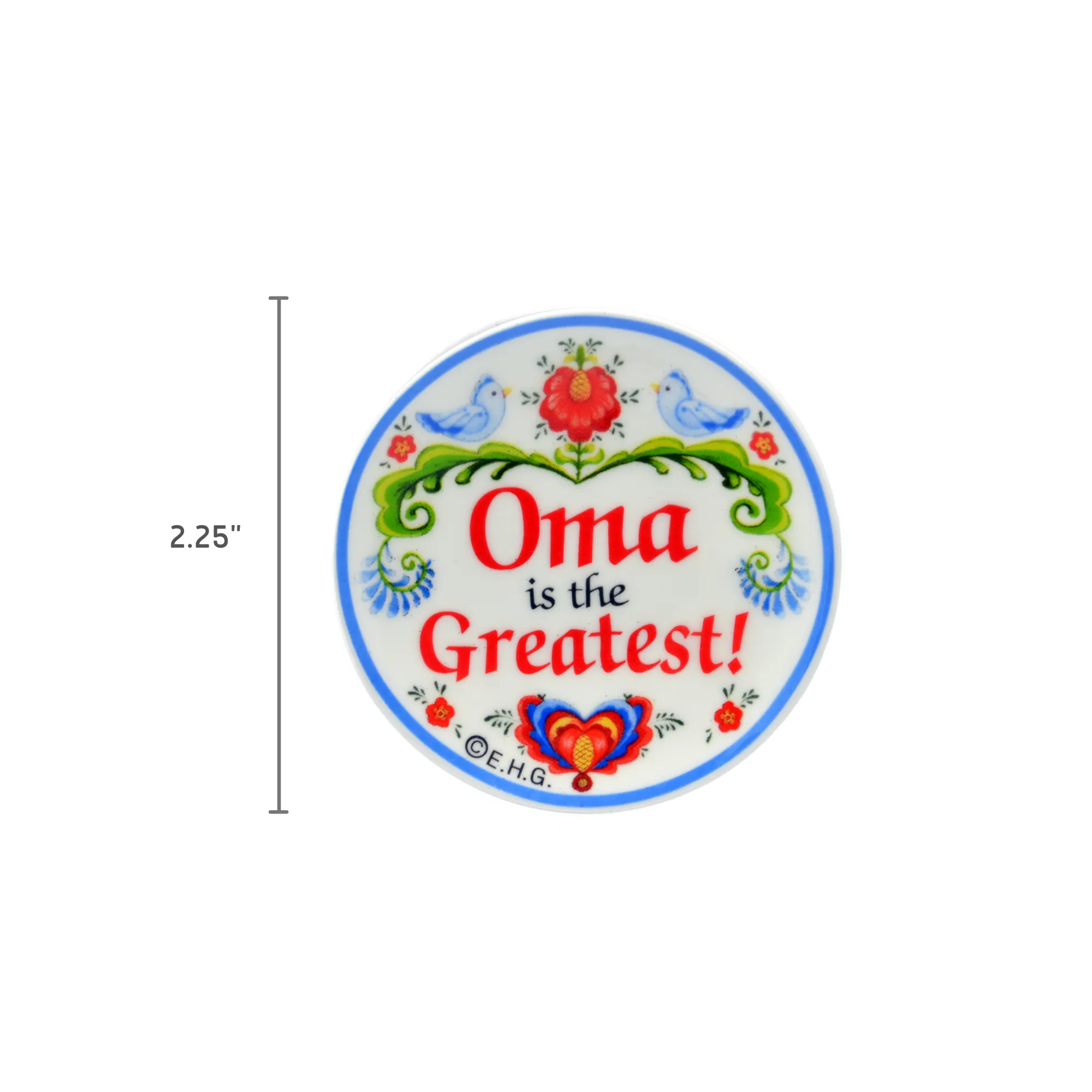 "Oma is the Greatest" with Birds design Magnet Plate