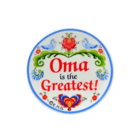 "Oma is the Greatest" with Birds design Magnet Plate