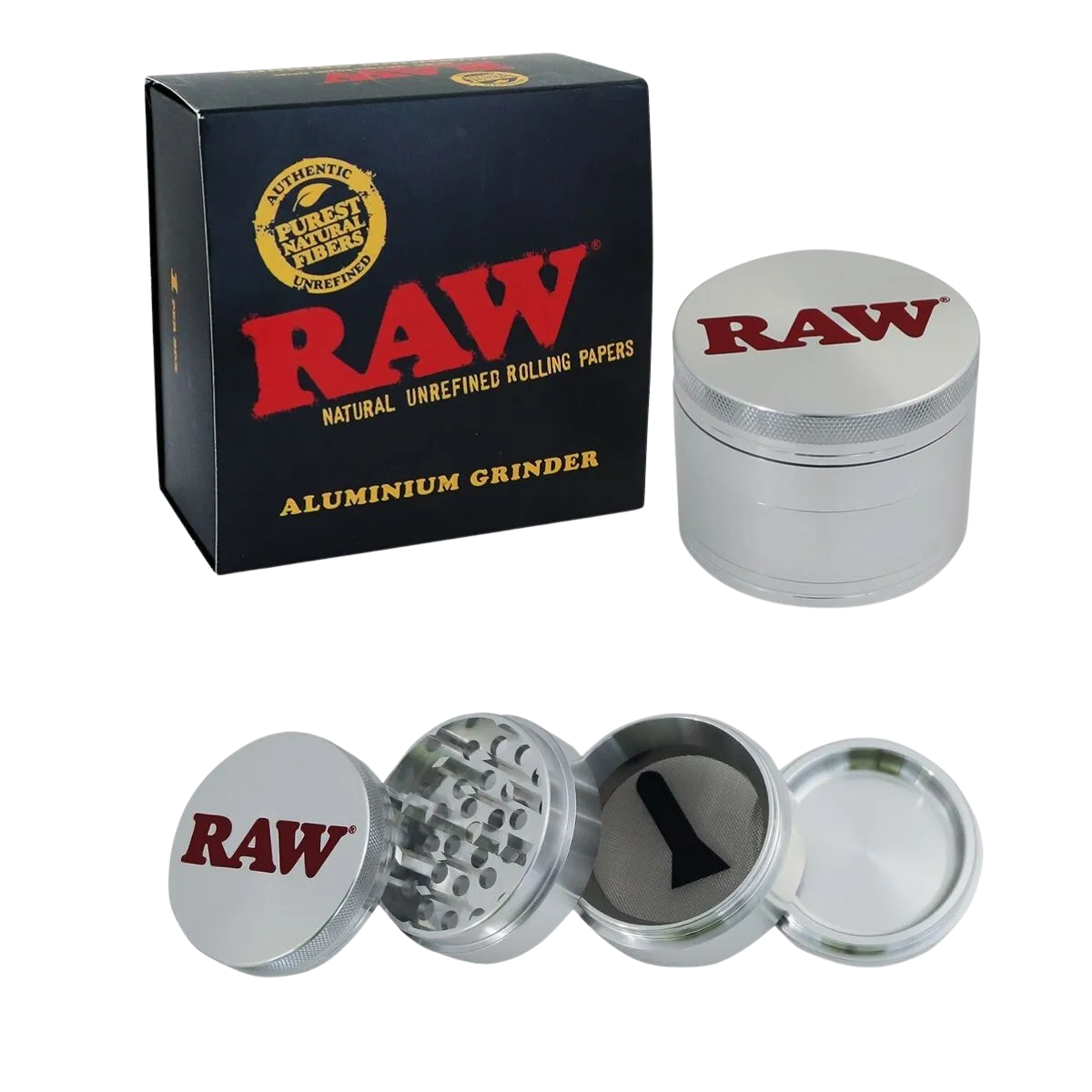 Raw 4 piece Aluminium Grinder 56mm