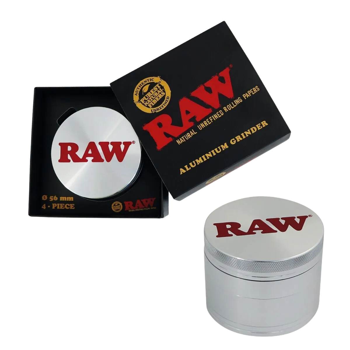 Raw 4 piece Aluminium Grinder 56mm