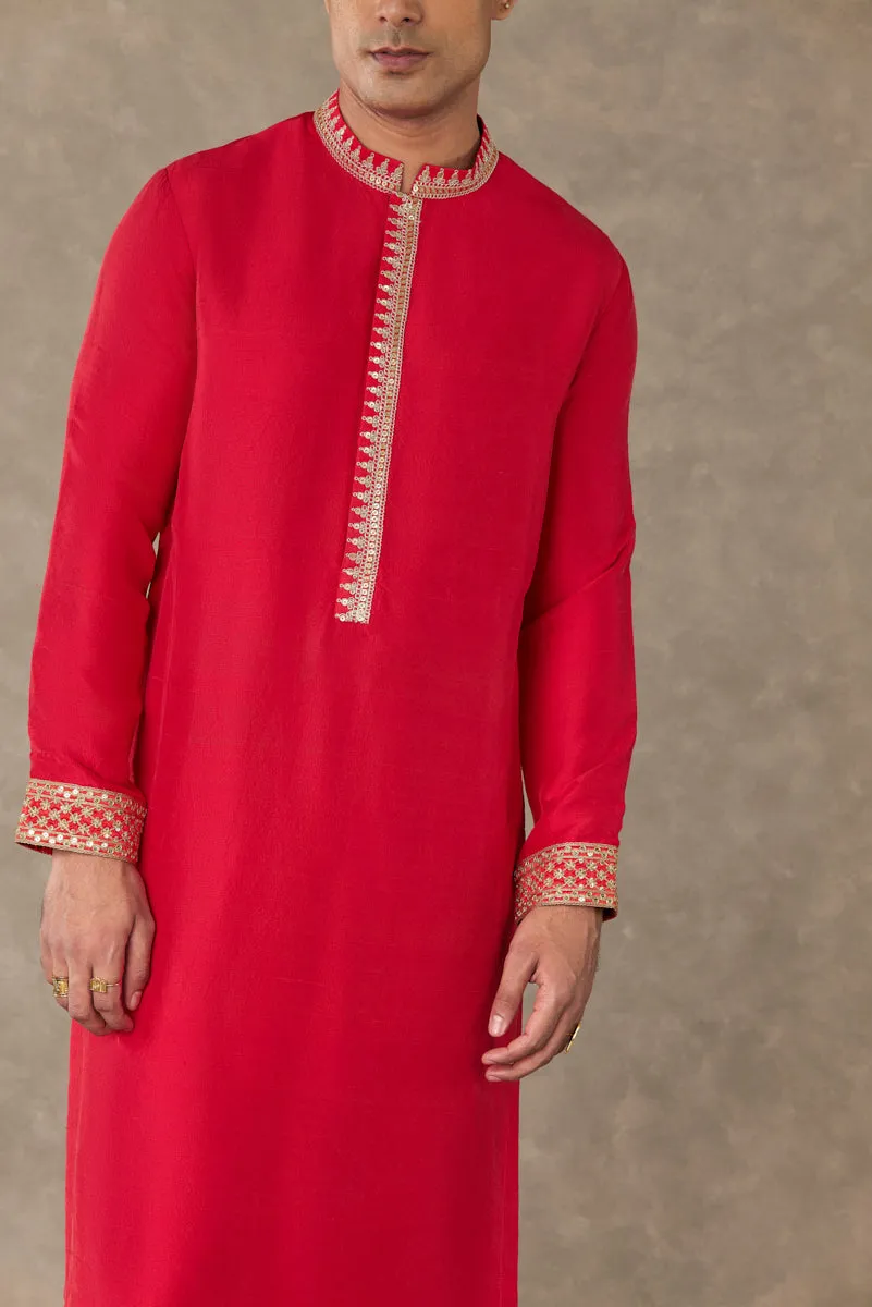 Red Anar Kurta Set