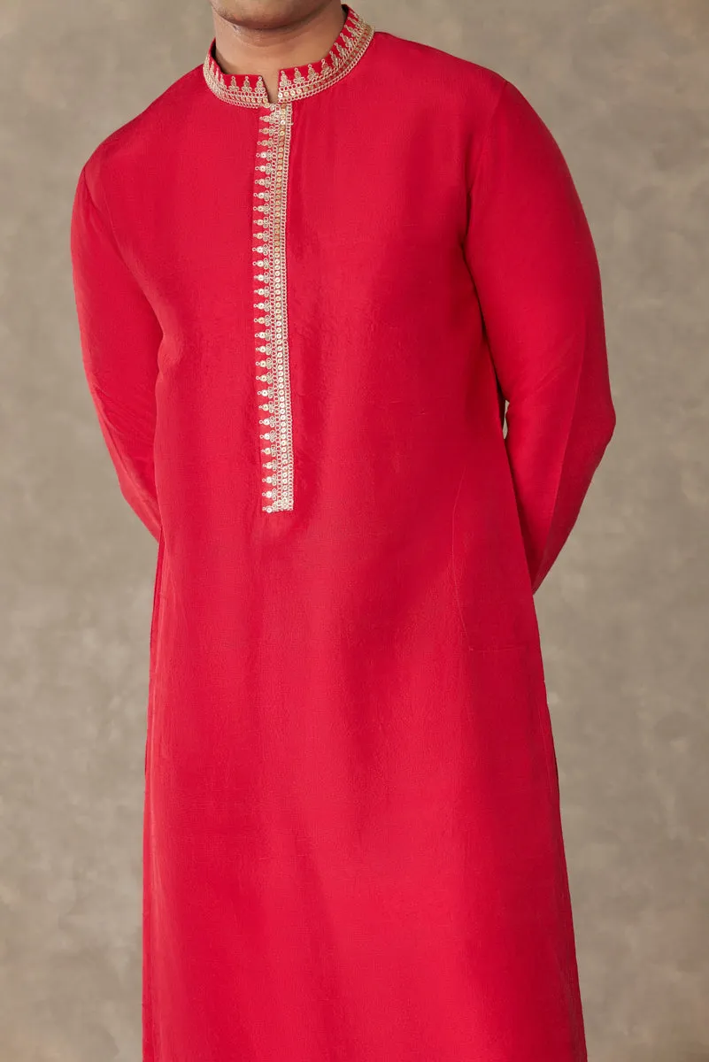 Red Anar Kurta Set