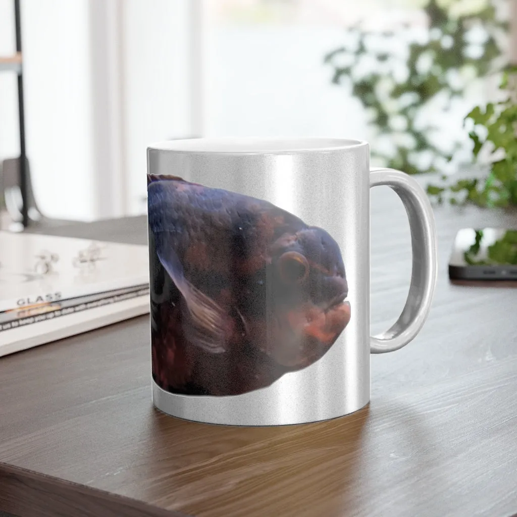 Red Black Fish Metallic Mug (Silver / Gold)