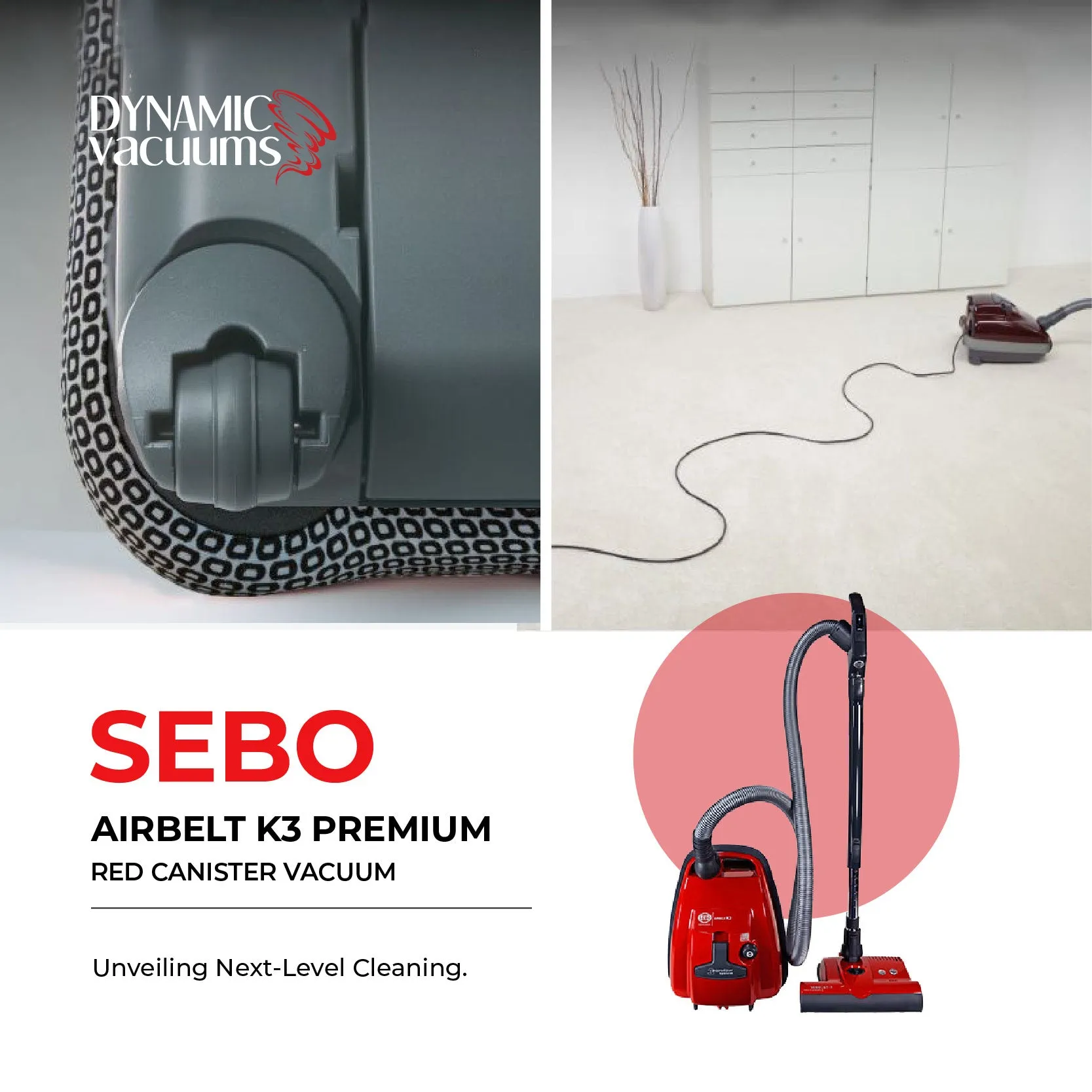 Sebo Airbelt K3 Premium Red Canister Vacuum