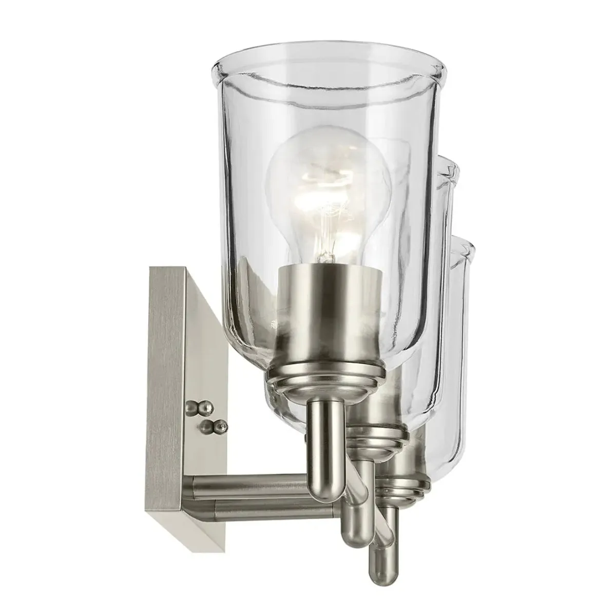 Shailene 21" 3-Light Bathroom Vanity Light with Clear Glass, Brushed Nickel Finish