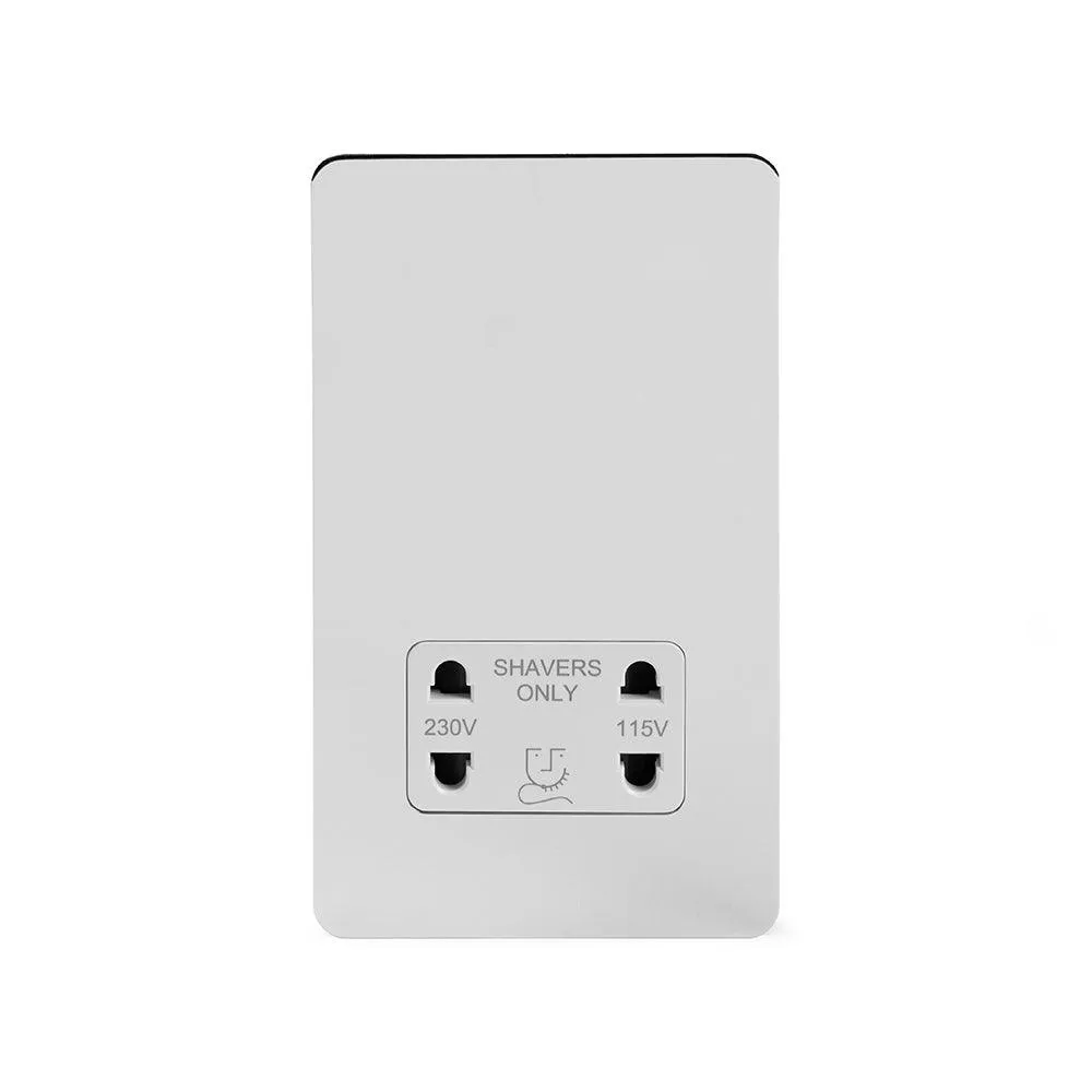 Shaver Socket Dual Voltage Polished Chrome