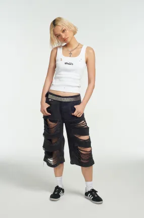 Shredder Distressed Skater Short