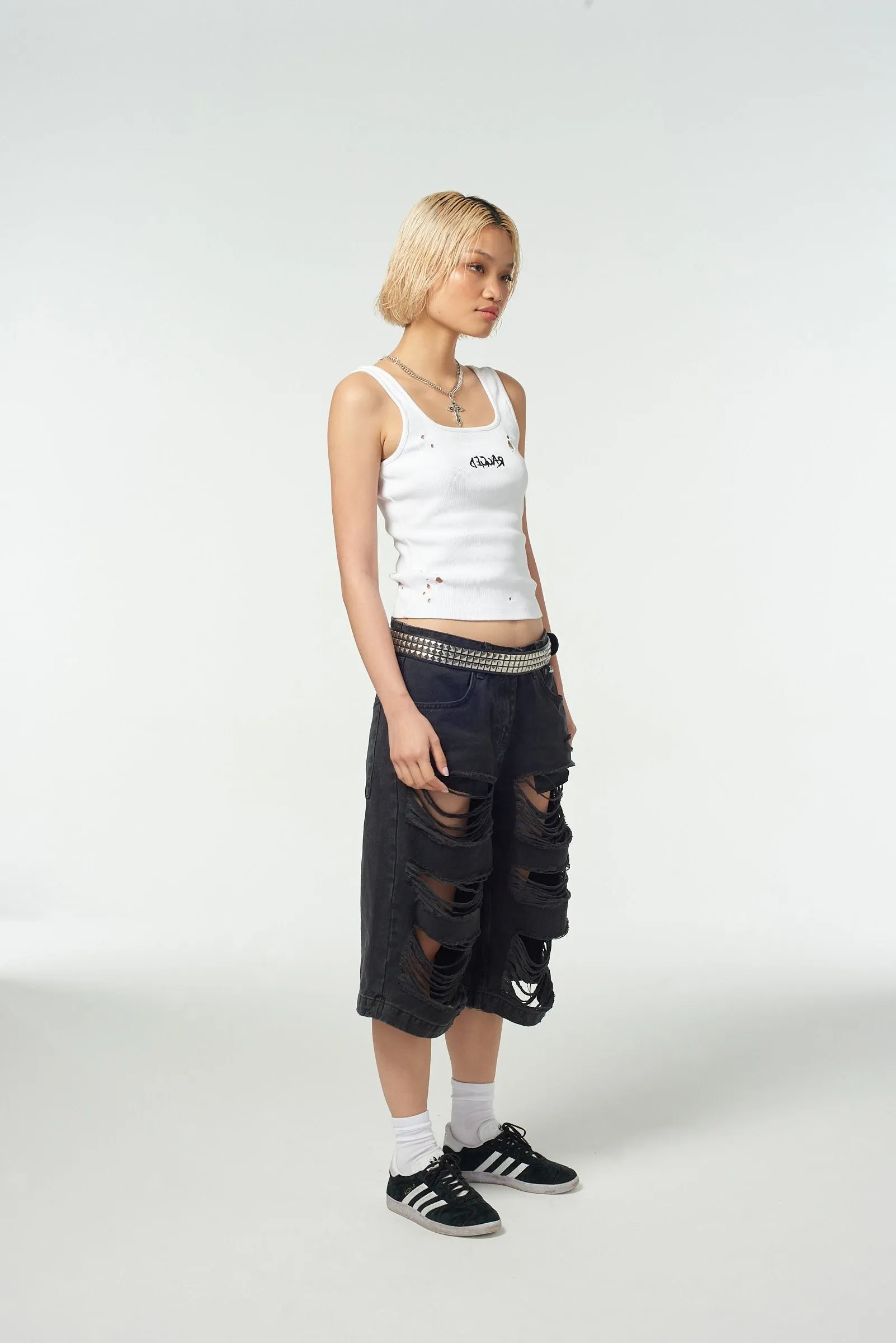 Shredder Distressed Skater Short