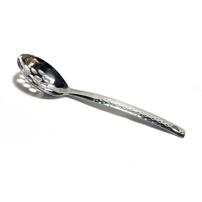 Slotted Spoon with Hammered Design Handle