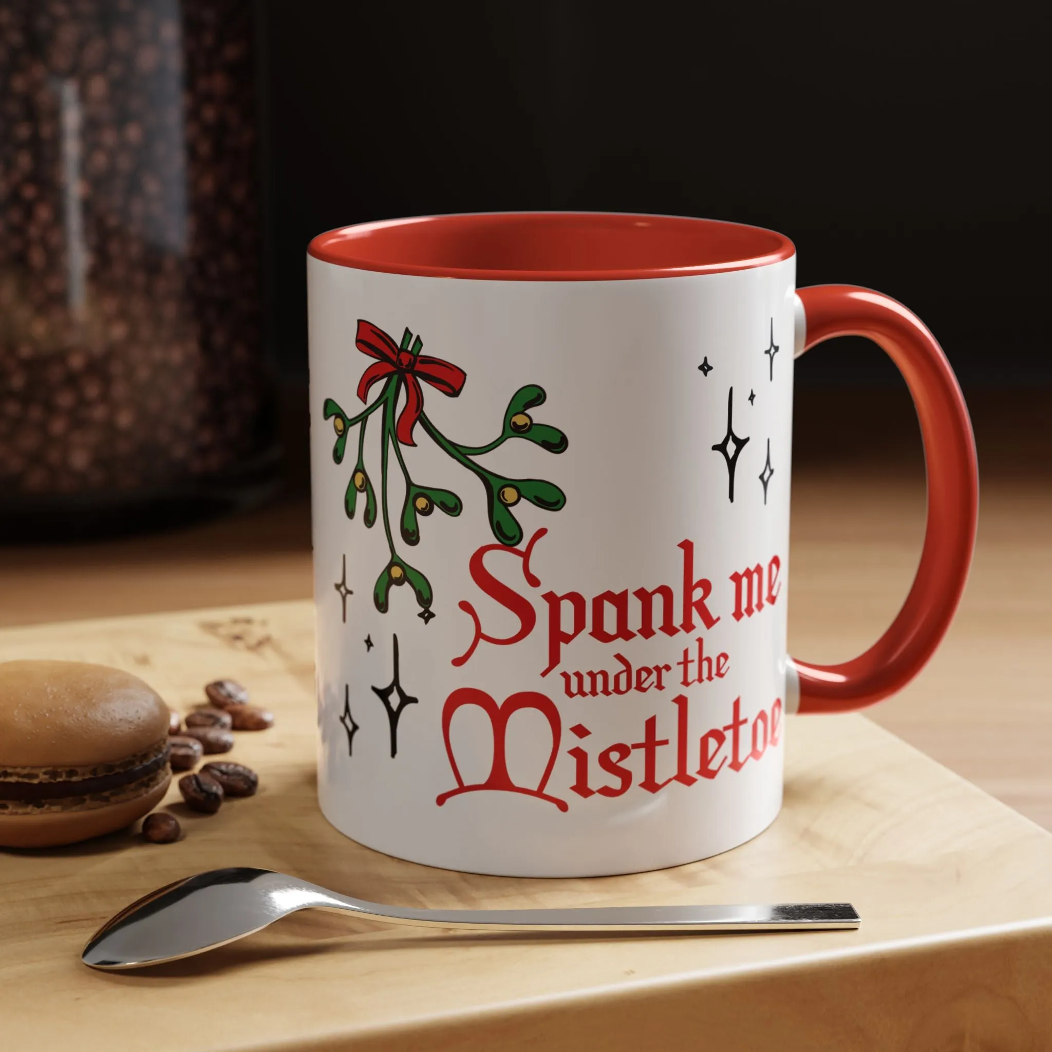 Spank Me Under the Mistletoe - Retro Christmas Mug