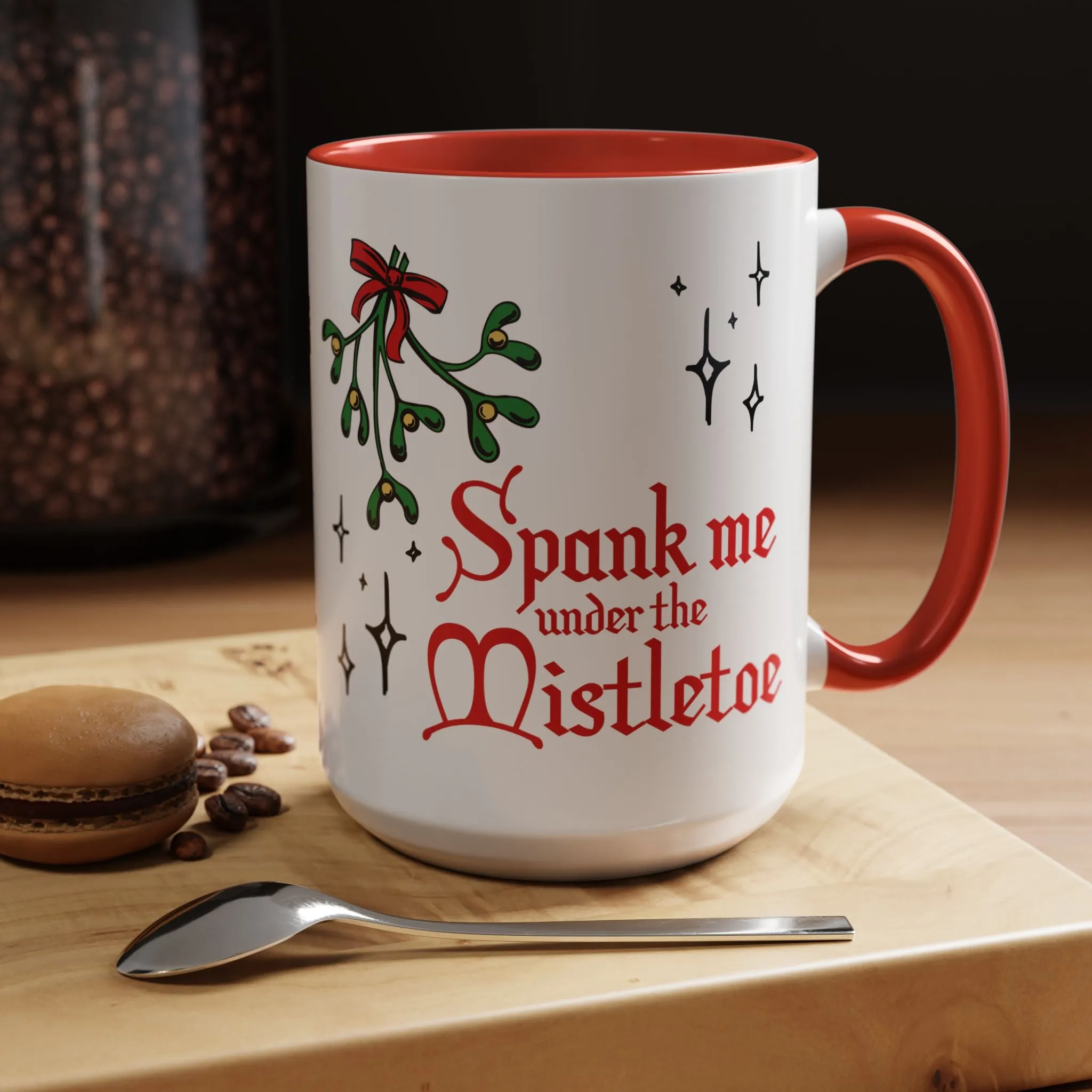 Spank Me Under the Mistletoe - Retro Christmas Mug