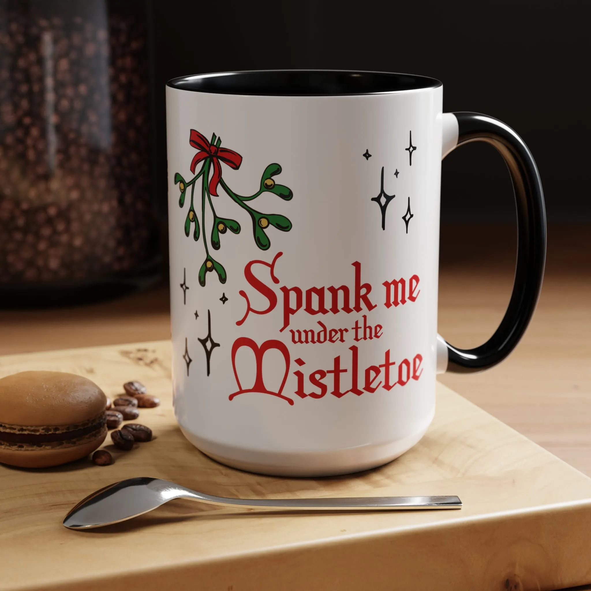 Spank Me Under the Mistletoe - Retro Christmas Mug