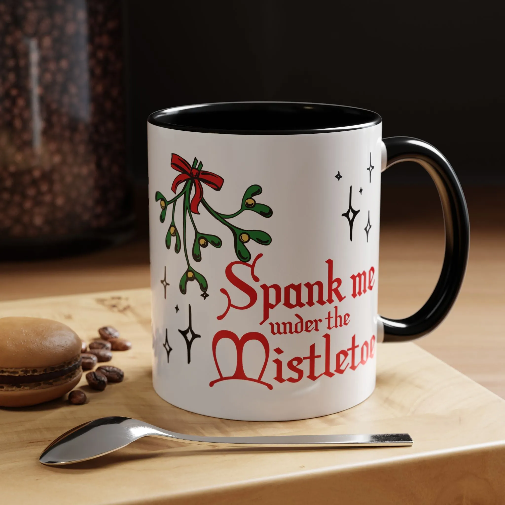 Spank Me Under the Mistletoe - Retro Christmas Mug