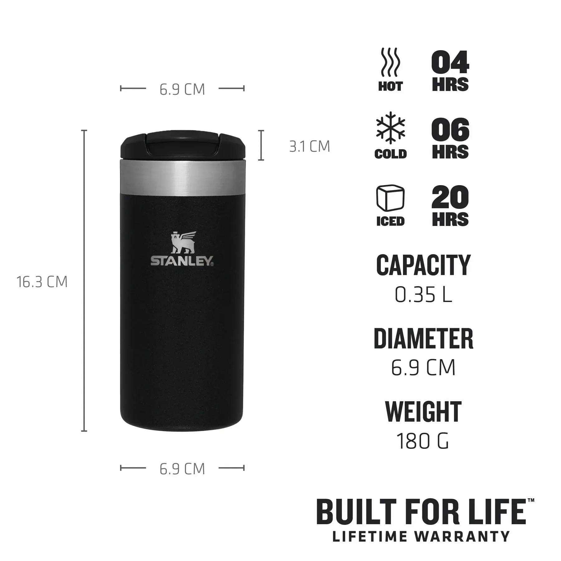 Stanley Aerolight™ Transit Mug | 0.35L Black Metalic