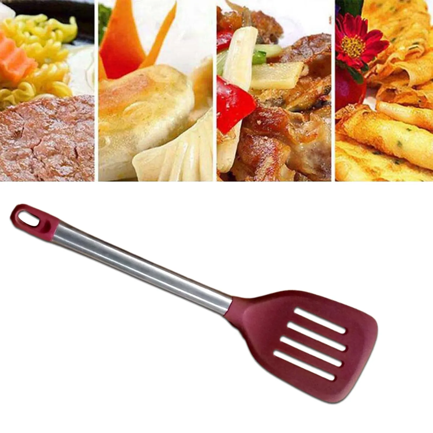 Steel Handle Nylon Spatula Turner for Nonstick ( 1 pcs )