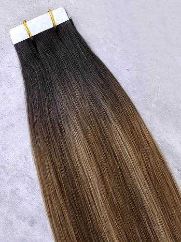 #T2-4/8 Monaco Balayage｜Luxury Russian Remy Human Hair, Double Drawn, Tape Extensions