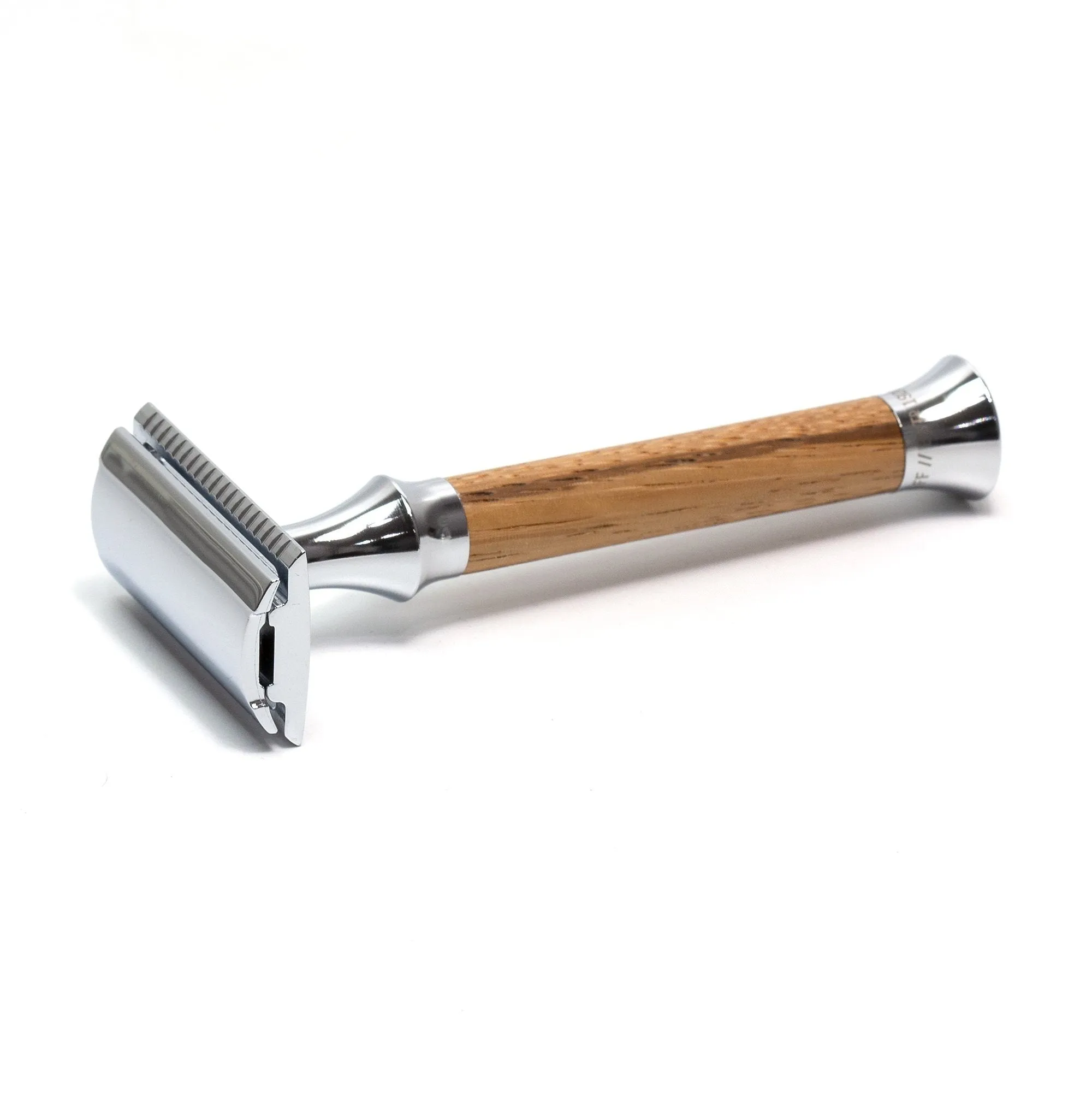 Timor 1386 Closed Comb Safety Razor with Solid Zebrano Wood Long Handle