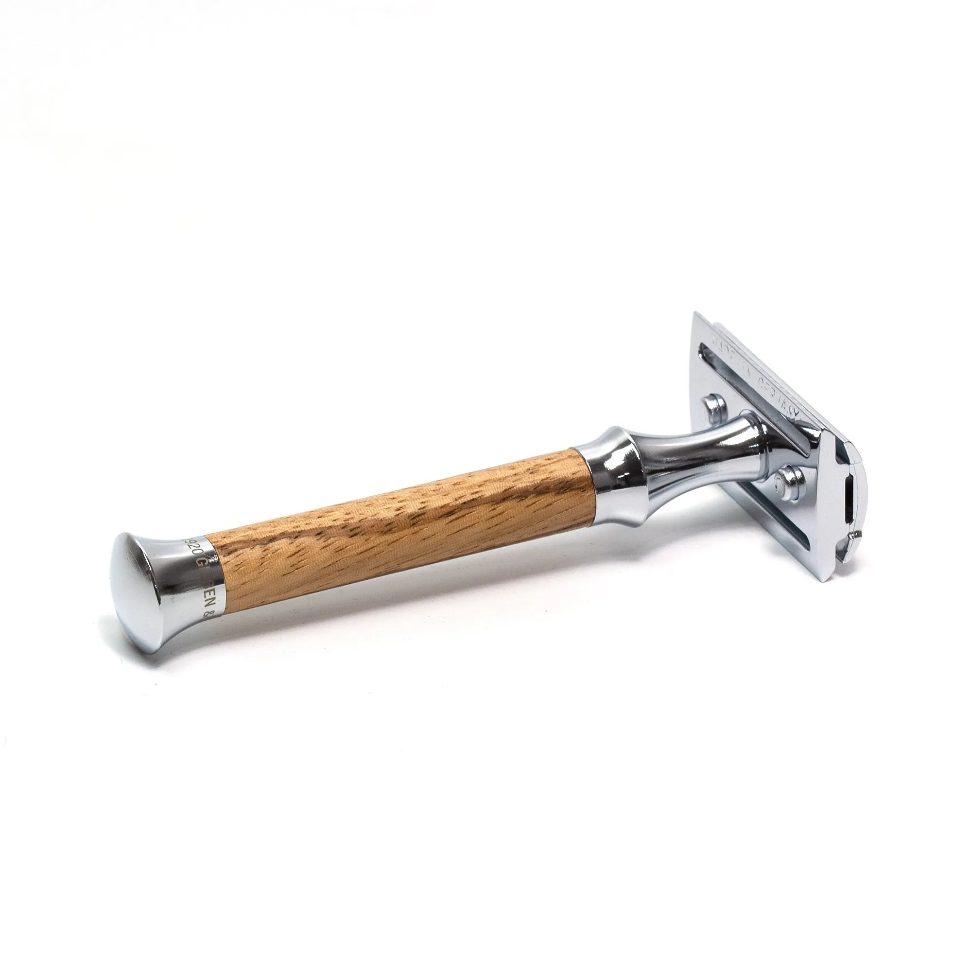 Timor 1386 Closed Comb Safety Razor with Solid Zebrano Wood Long Handle