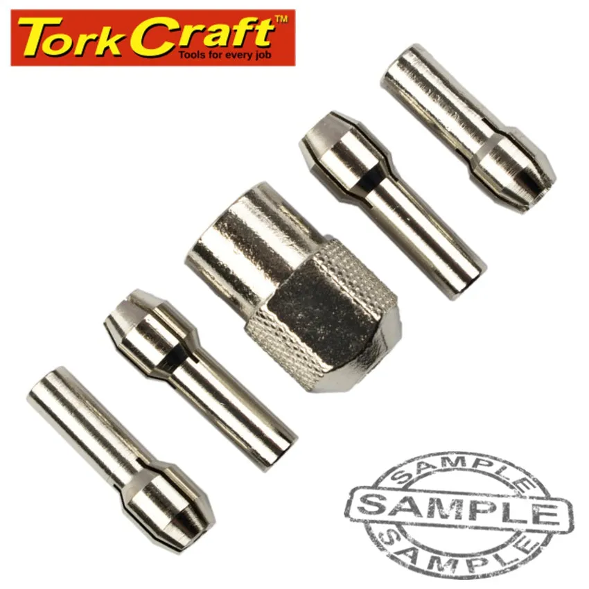 TORK CRAFT MINI QUICK CHANGE COLLET KIT 0.8/1.6/2.4/3.2MM TC08390