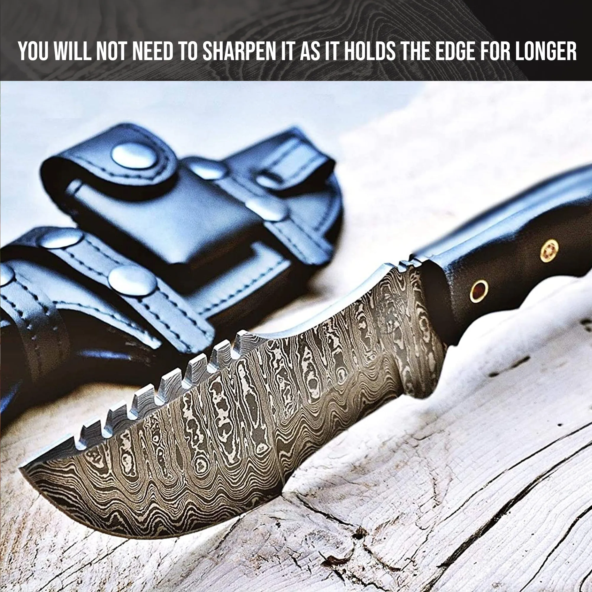 Tracker Damascus Hunting Knife