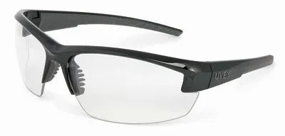 Uvex Mercury Safety Glasses With Black And Gray Frame And Clear Uvextra Anti-Fog Lens