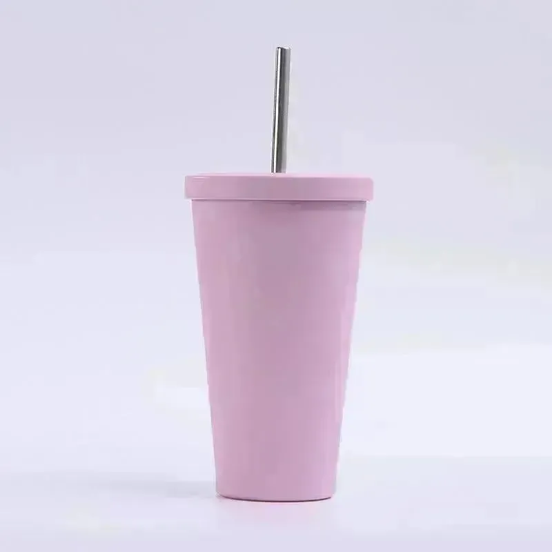 Vacuum stainless steel vacuum flask straw Cup