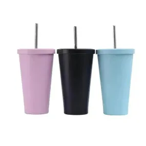 Vacuum stainless steel vacuum flask straw Cup