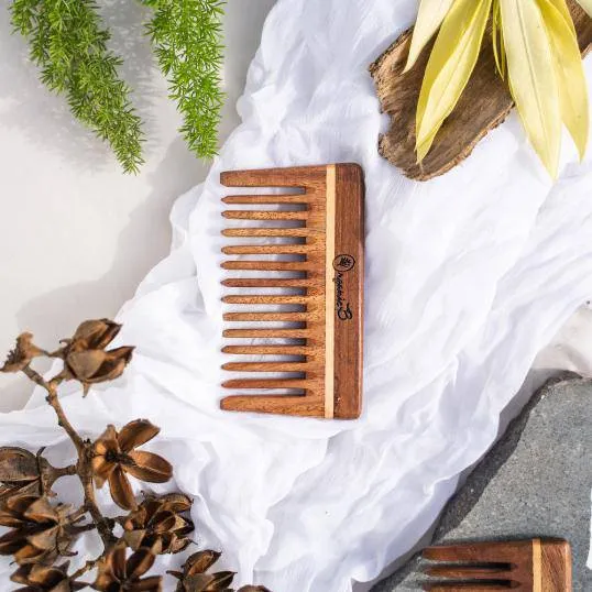 Wide Teeth Rosewood / Sheesham Comb for Shampoo and Detangling