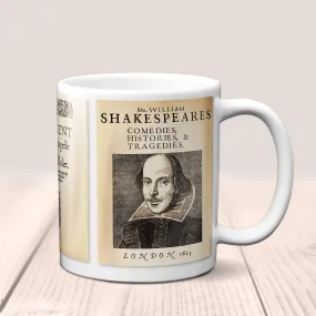 William Shakespeare Mug. Coffee Mug with two Shakespeare's plays - Hamlet  and Romeo & Juliet.