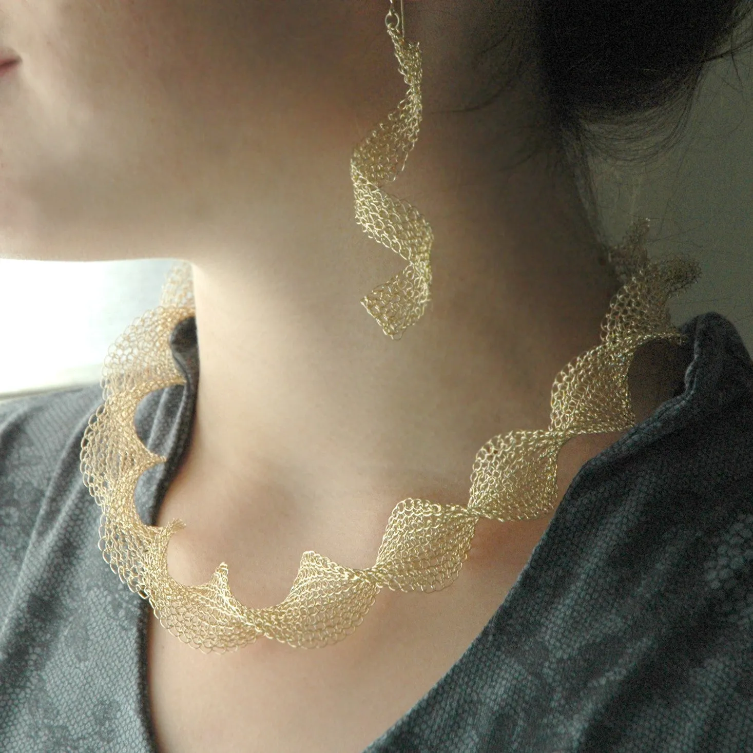 Wire crochet pattern of INFINITY necklace , Jewelry making PDF tutorial