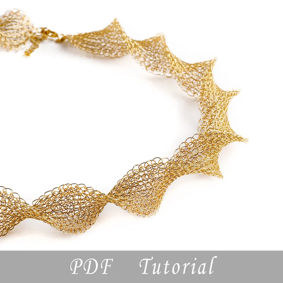 Wire crochet pattern of INFINITY necklace , Jewelry making PDF tutorial