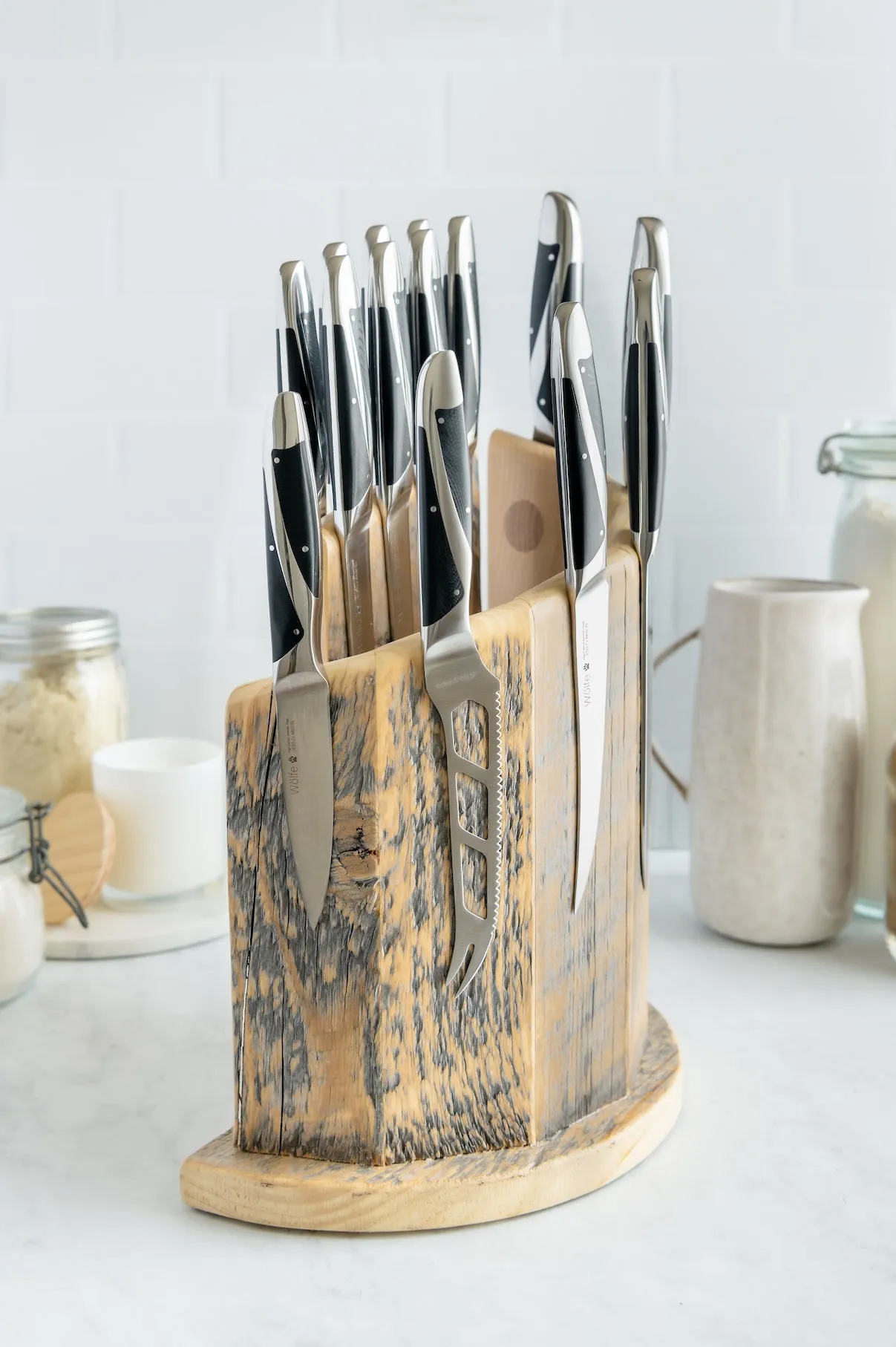 Wölfe 7 PC Cutlery Set with Custom Block and Sharpener