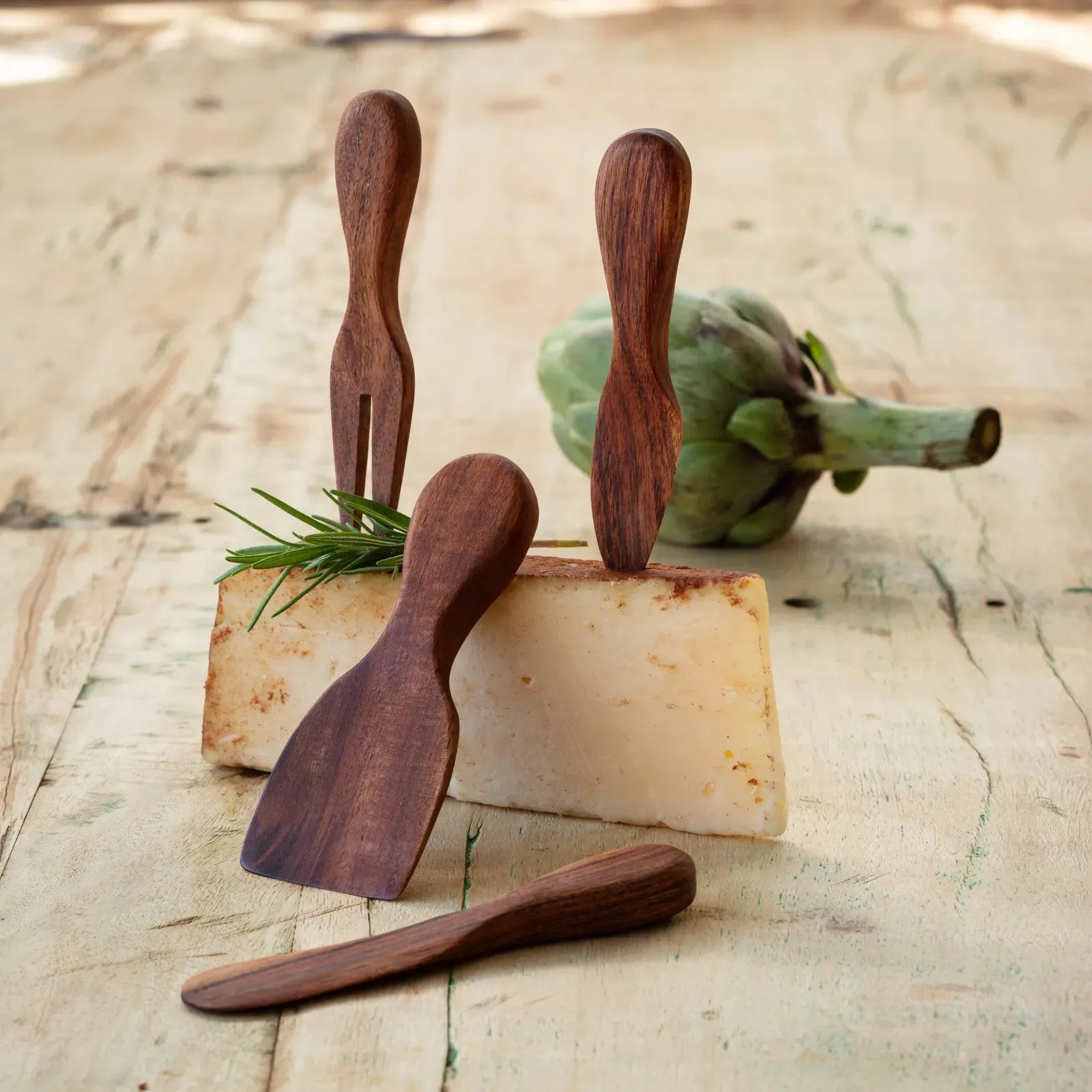 Wood Cheese Serving Set