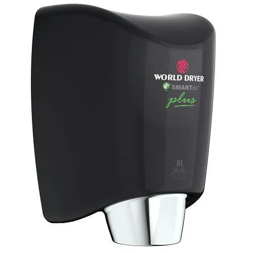 WORLD DRYER® K4-162P2 SMARTdri® Plus Hand Dryer -  Black Epoxy on Aluminum Automatic Surface-Mounted (208V-240V)