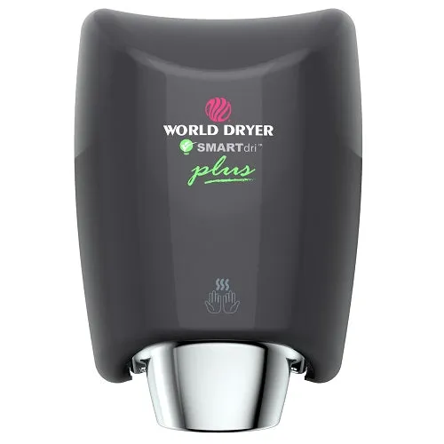 WORLD DRYER® K4-162P2 SMARTdri® Plus Hand Dryer -  Black Epoxy on Aluminum Automatic Surface-Mounted (208V-240V)