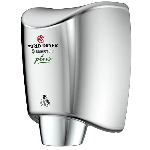 WORLD DRYER® K48-972P SMARTdri® Plus Hand Dryer - Polished (Bright) Stainless Steel (50 Hz ONLY - NOT for use in North America)