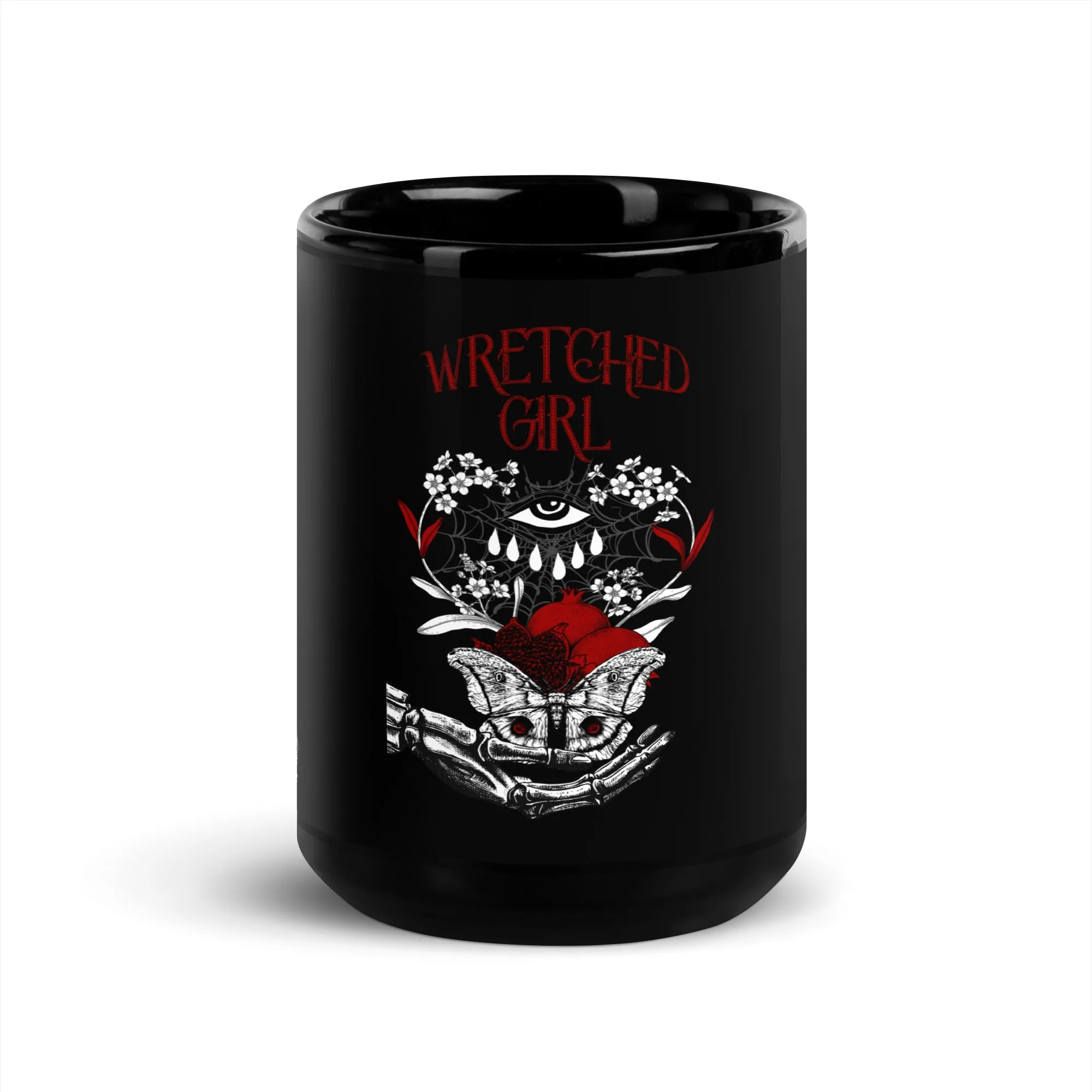 WRETCHED GIRL Black Glossy Mug