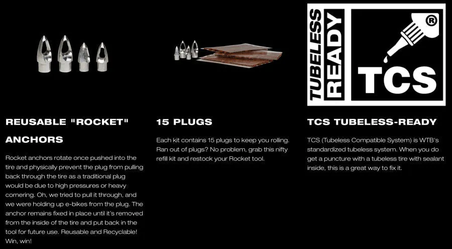 WTB TCS Rocket Tubeless Tyre Plug Pack